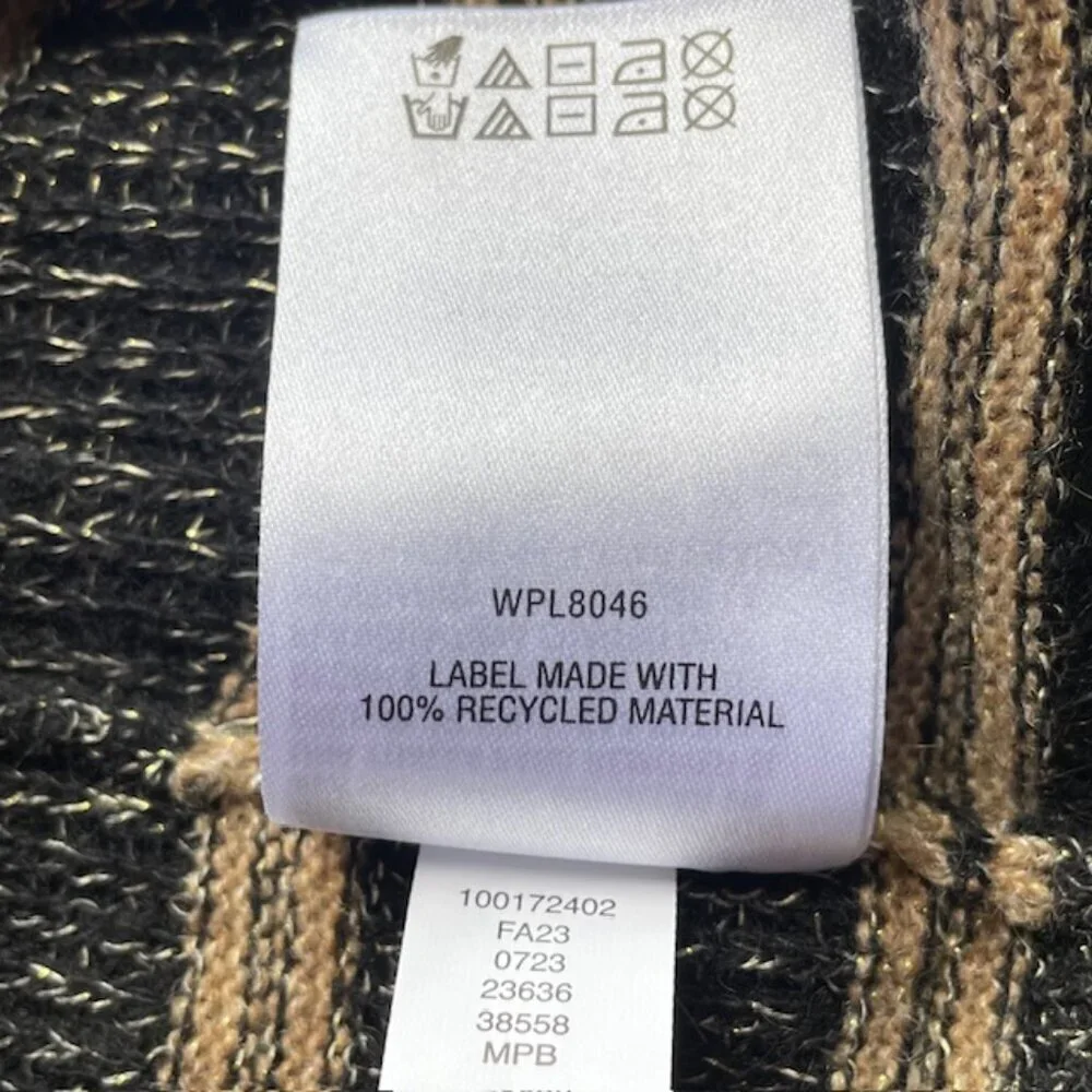 CHARTER CLUB Luxury Cashmere Metallic Stripe Sweater - Size Small